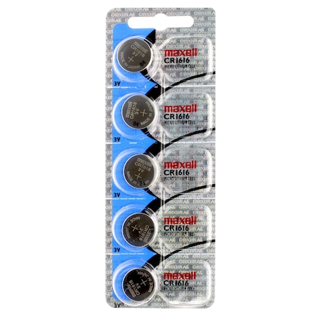 Maxell 3V Lithium Coin Cell Battery CR1616 Replaces DL1616, BR1616, PK 5 MCR1616